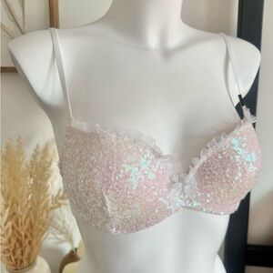 NWT Victoria’s Secret 2014 white sequin 36B bridal bra